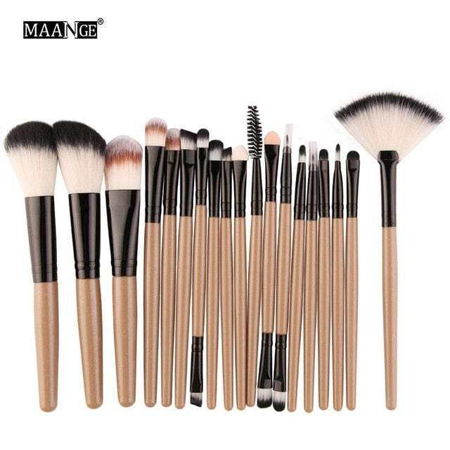 MAANGE Professional 6/15/18Pcs Cosmetic Makeup Brush Foundation Eyeshadow Lip Make Up Eye Brushes Set Kit Pinceaux Maquillage