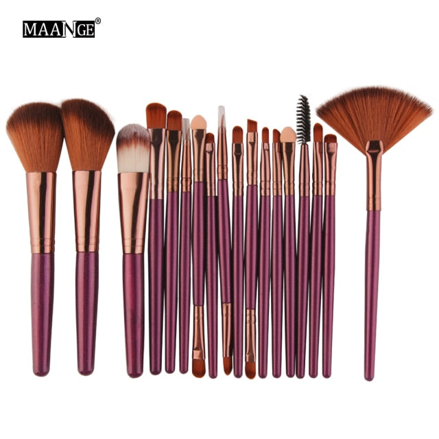 MAANGE Professional 6/15/18Pcs Cosmetic Makeup Brush Foundation Eyeshadow Lip Make Up Eye Brushes Set Kit Pinceaux Maquillage