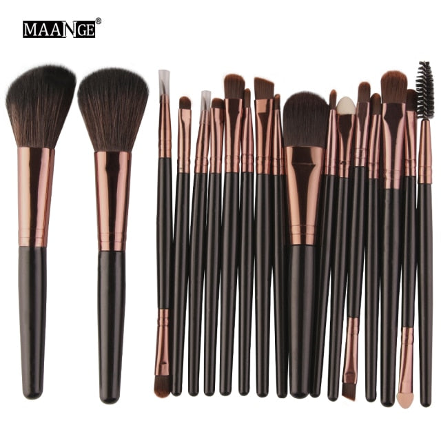 MAANGE Professional 6/15/18Pcs Cosmetic Makeup Brush Foundation Eyeshadow Lip Make Up Eye Brushes Set Kit Pinceaux Maquillage