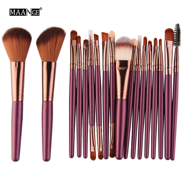 MAANGE Professional 6/15/18Pcs Cosmetic Makeup Brush Foundation Eyeshadow Lip Make Up Eye Brushes Set Kit Pinceaux Maquillage