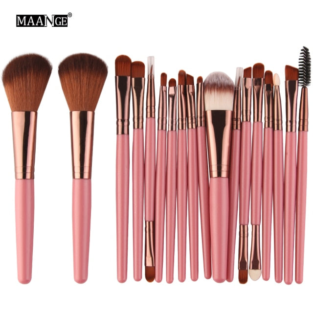 MAANGE Professional 6/15/18Pcs Cosmetic Makeup Brush Foundation Eyeshadow Lip Make Up Eye Brushes Set Kit Pinceaux Maquillage