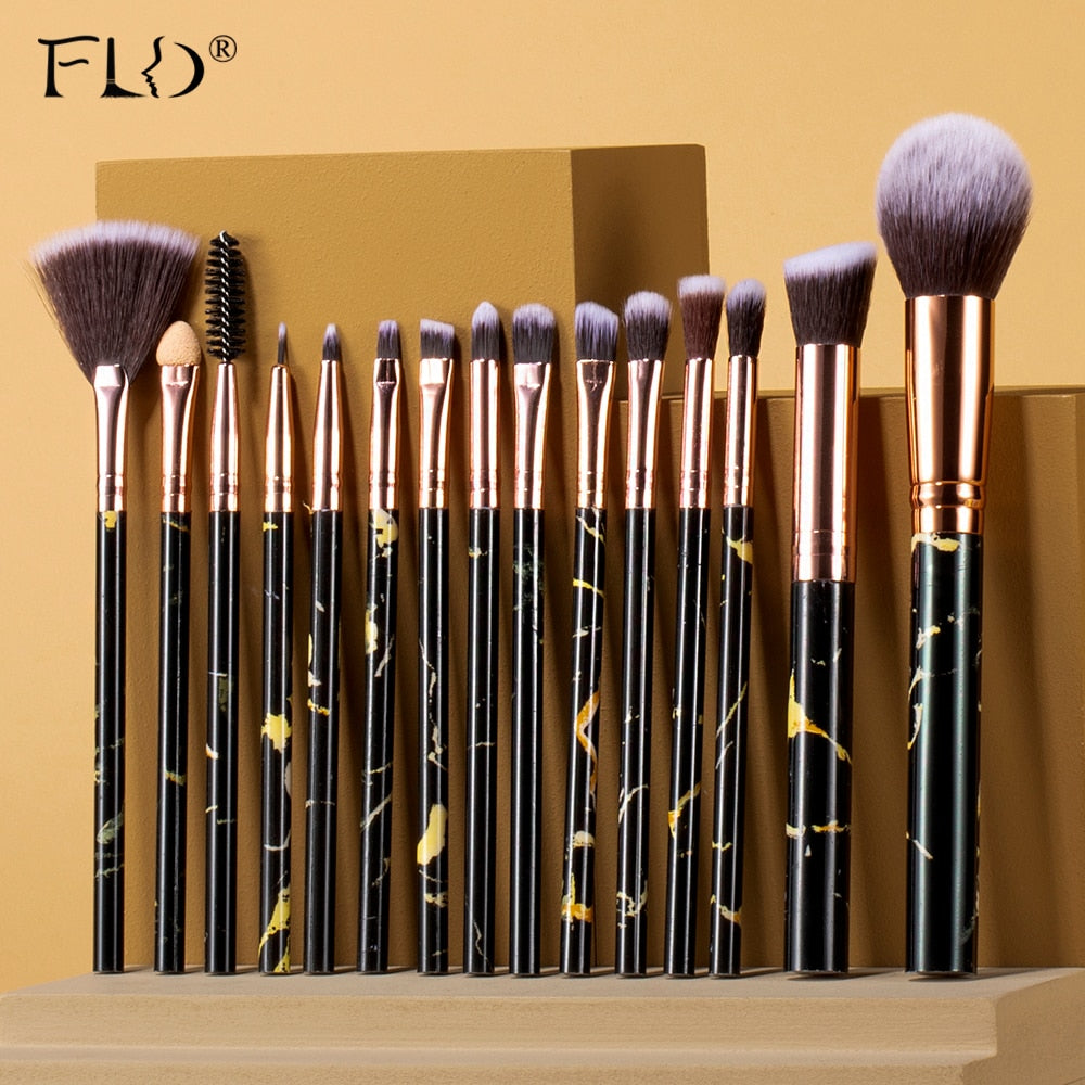 FLD 5/10/15Pcs Marble Makeup Brushes Set Cosmetic Tool Powder Eye Shadow Foundation Blush Blending Beauty Pinceaux De Maquillage