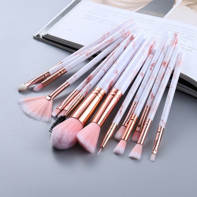 FLD 5/10/15Pcs Marble Makeup Brushes Set Cosmetic Tool Powder Eye Shadow Foundation Blush Blending Beauty Pinceaux De Maquillage