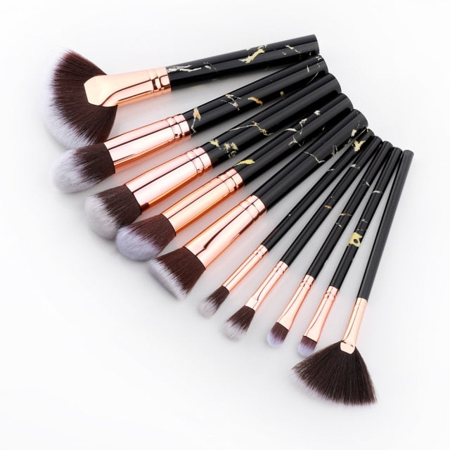 FLD 5/10/15Pcs Marble Makeup Brushes Set Cosmetic Tool Powder Eye Shadow Foundation Blush Blending Beauty Pinceaux De Maquillage