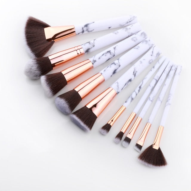 FLD 5/10/15Pcs Marble Makeup Brushes Set Cosmetic Tool Powder Eye Shadow Foundation Blush Blending Beauty Pinceaux De Maquillage