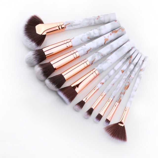 FLD 5/10/15Pcs Marble Makeup Brushes Set Cosmetic Tool Powder Eye Shadow Foundation Blush Blending Beauty Pinceaux De Maquillage