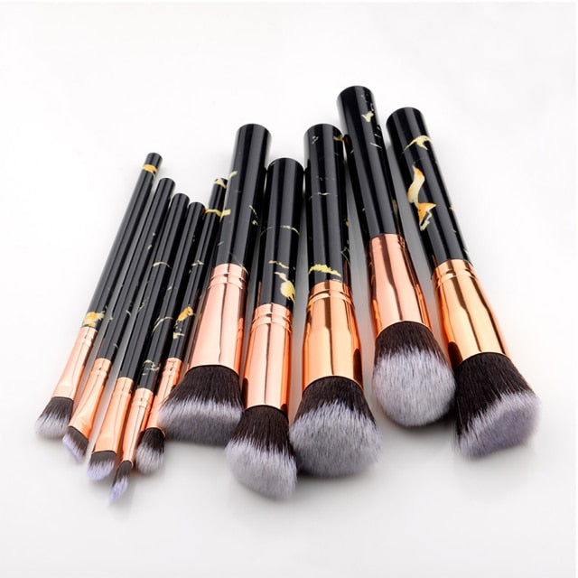 FLD 5/10/15Pcs Marble Makeup Brushes Set Cosmetic Tool Powder Eye Shadow Foundation Blush Blending Beauty Pinceaux De Maquillage