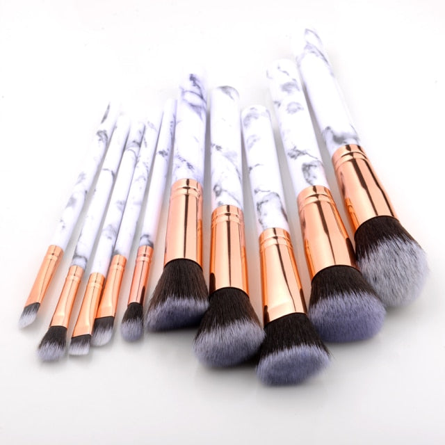 FLD 5/10/15Pcs Marble Makeup Brushes Set Cosmetic Tool Powder Eye Shadow Foundation Blush Blending Beauty Pinceaux De Maquillage