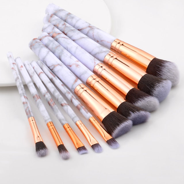 FLD 5/10/15Pcs Marble Makeup Brushes Set Cosmetic Tool Powder Eye Shadow Foundation Blush Blending Beauty Pinceaux De Maquillage