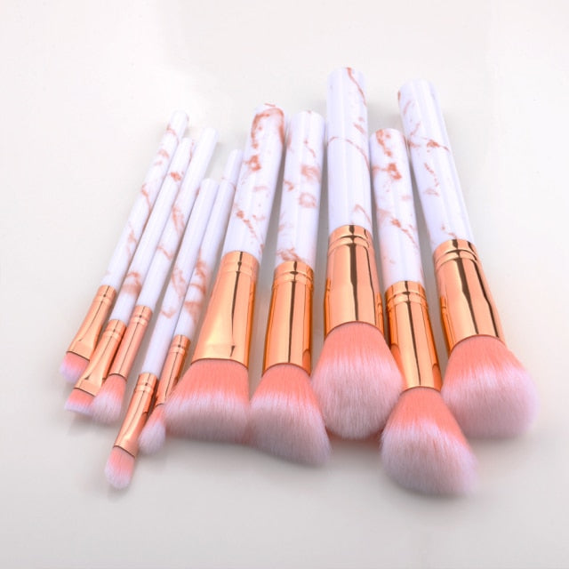 FLD 5/10/15Pcs Marble Makeup Brushes Set Cosmetic Tool Powder Eye Shadow Foundation Blush Blending Beauty Pinceaux De Maquillage