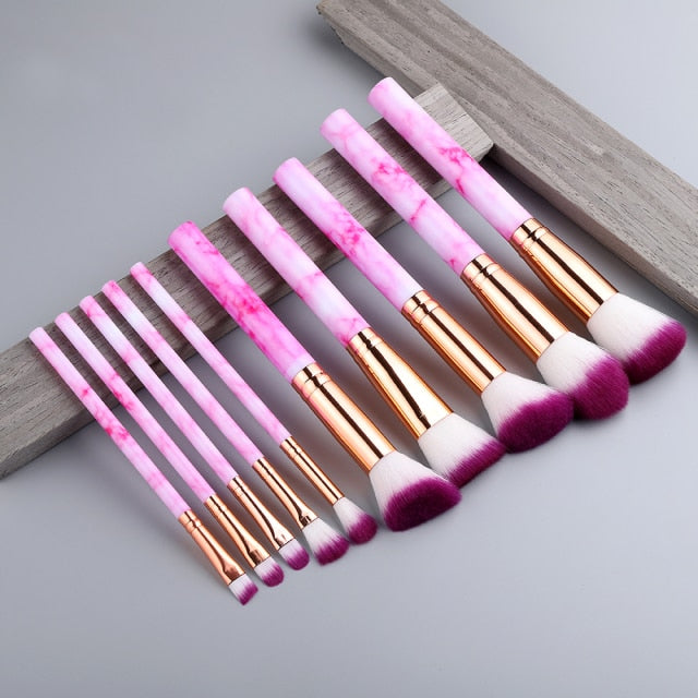 FLD 5/10/15Pcs Marble Makeup Brushes Set Cosmetic Tool Powder Eye Shadow Foundation Blush Blending Beauty Pinceaux De Maquillage