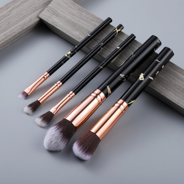 FLD 5/10/15Pcs Marble Makeup Brushes Set Cosmetic Tool Powder Eye Shadow Foundation Blush Blending Beauty Pinceaux De Maquillage