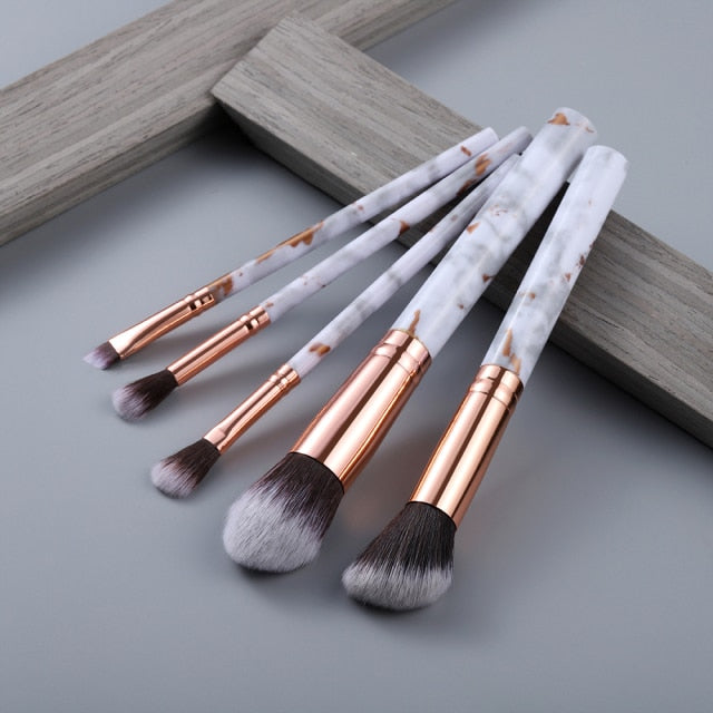 FLD 5/10/15Pcs Marble Makeup Brushes Set Cosmetic Tool Powder Eye Shadow Foundation Blush Blending Beauty Pinceaux De Maquillage