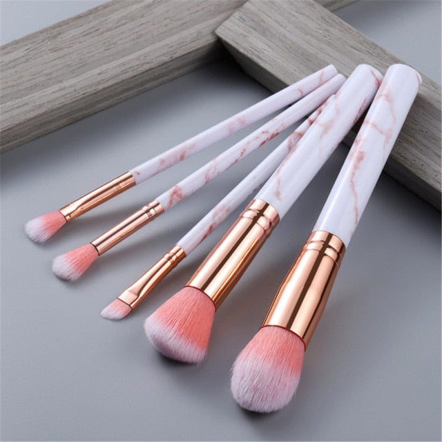 FLD 5/10/15Pcs Marble Makeup Brushes Set Cosmetic Tool Powder Eye Shadow Foundation Blush Blending Beauty Pinceaux De Maquillage