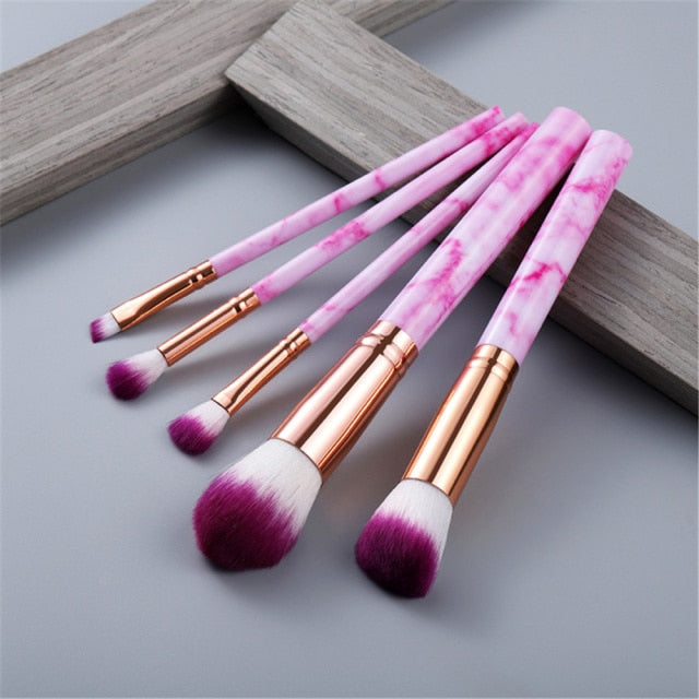 FLD 5/10/15Pcs Marble Makeup Brushes Set Cosmetic Tool Powder Eye Shadow Foundation Blush Blending Beauty Pinceaux De Maquillage