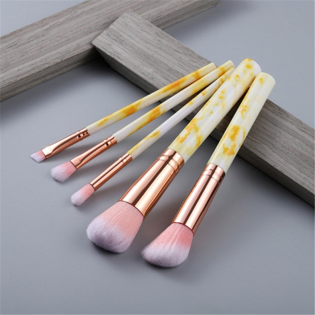 FLD 5/10/15Pcs Marble Makeup Brushes Set Cosmetic Tool Powder Eye Shadow Foundation Blush Blending Beauty Pinceaux De Maquillage