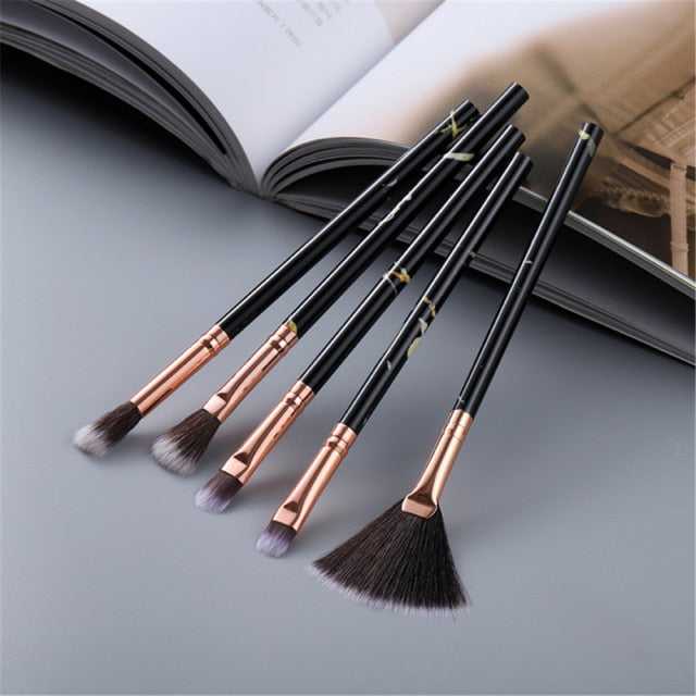 FLD 5/10/15Pcs Marble Makeup Brushes Set Cosmetic Tool Powder Eye Shadow Foundation Blush Blending Beauty Pinceaux De Maquillage