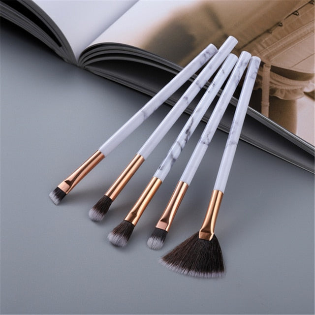 FLD 5/10/15Pcs Marble Makeup Brushes Set Cosmetic Tool Powder Eye Shadow Foundation Blush Blending Beauty Pinceaux De Maquillage