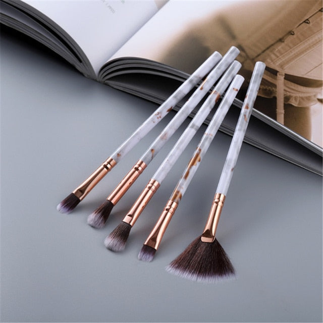 FLD 5/10/15Pcs Marble Makeup Brushes Set Cosmetic Tool Powder Eye Shadow Foundation Blush Blending Beauty Pinceaux De Maquillage