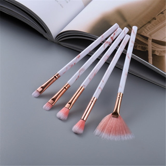 FLD 5/10/15Pcs Marble Makeup Brushes Set Cosmetic Tool Powder Eye Shadow Foundation Blush Blending Beauty Pinceaux De Maquillage