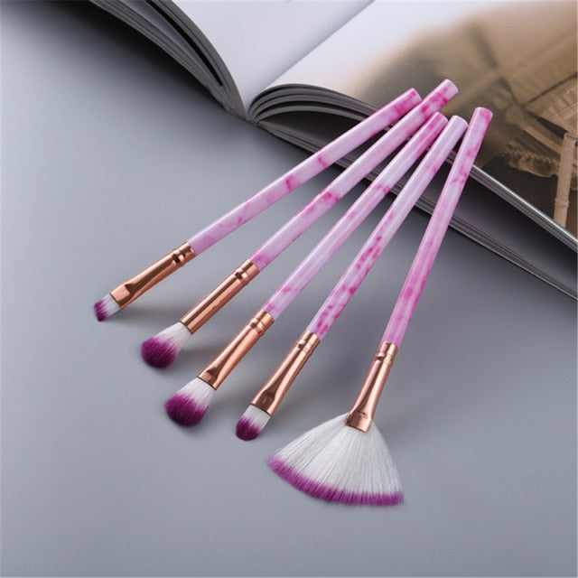 FLD 5/10/15Pcs Marble Makeup Brushes Set Cosmetic Tool Powder Eye Shadow Foundation Blush Blending Beauty Pinceaux De Maquillage