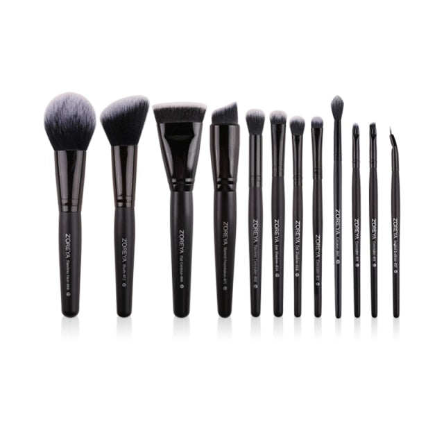 ZOREYA Luxury Black Pro Makeup Brushes Set Face Cosmetic Foundation Powder Blusher Eyeshadow Make Up Brush Tool maquillage femme