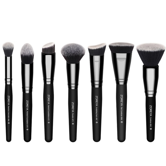 ZOREYA Luxury Black Pro Makeup Brushes Set Face Cosmetic Foundation Powder Blusher Eyeshadow Make Up Brush Tool maquillage femme