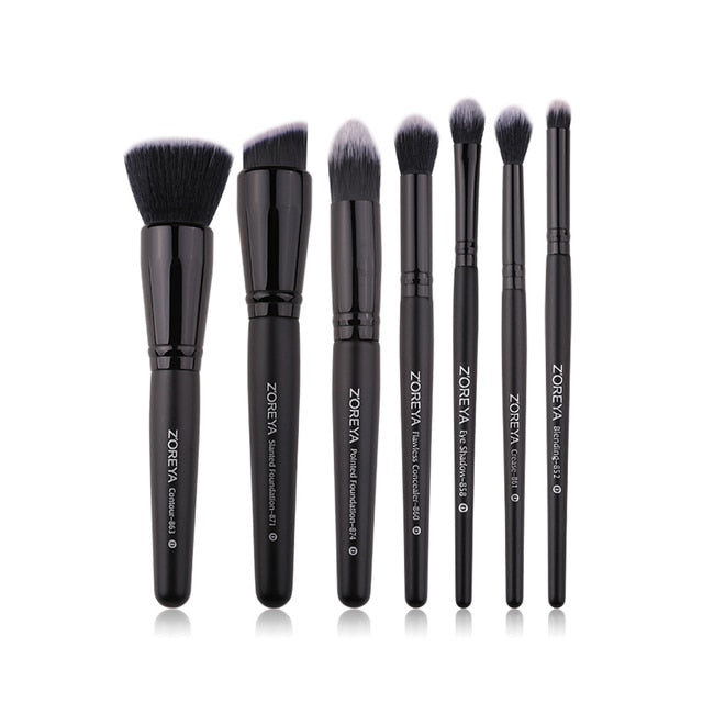 ZOREYA Luxury Black Pro Makeup Brushes Set Face Cosmetic Foundation Powder Blusher Eyeshadow Make Up Brush Tool maquillage femme