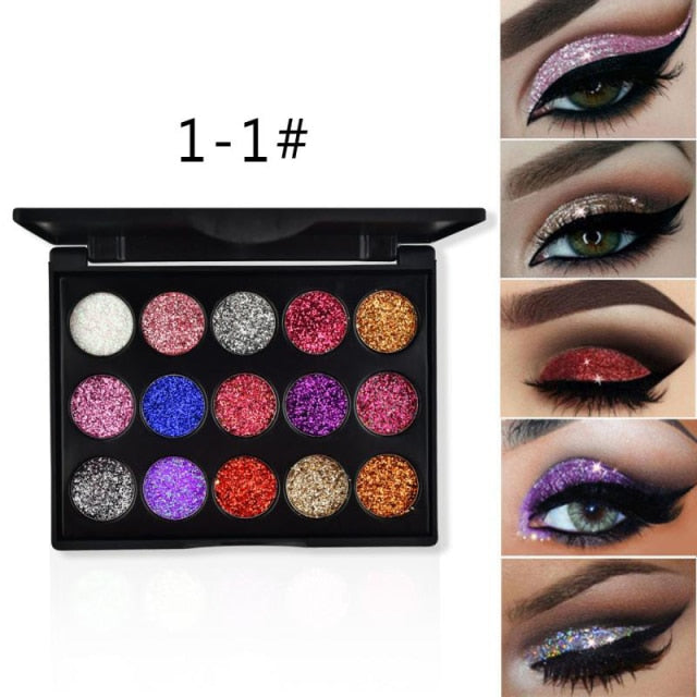 ELECOOL 15 Color Glitter Eye Shadow Pallete Pigment Professional Eye Makeup Palette Long-lasting Eyeshadow Palette Maquillage