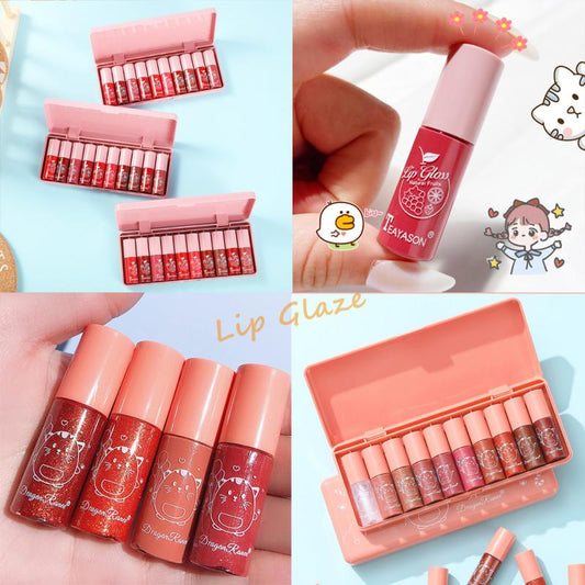 1 Pcs Velvet Shimmer Lip Glaze Smooth Waterproof Sweatproof Lip Gloss Belleza Batom Lips Makeup Cosmetics Maquillage TSLM1