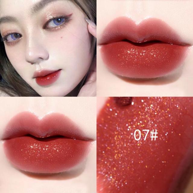 1 Pcs Velvet Shimmer Lip Glaze Smooth Waterproof Sweatproof Lip Gloss Belleza Batom Lips Makeup Cosmetics Maquillage TSLM1