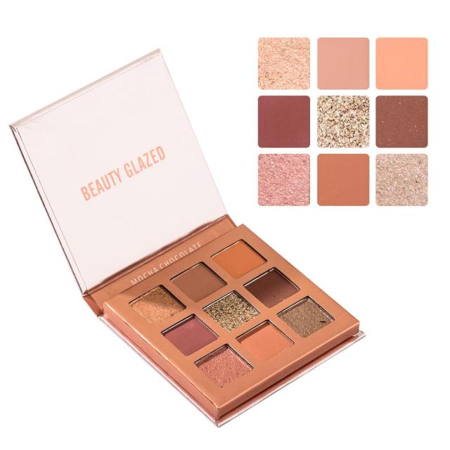 Beauty Glazed Makeup Eyeshadow Pallete makeup Tray 9 Color Shimmer Pigmented Eye Shadow Palette Make up Palette maquillage