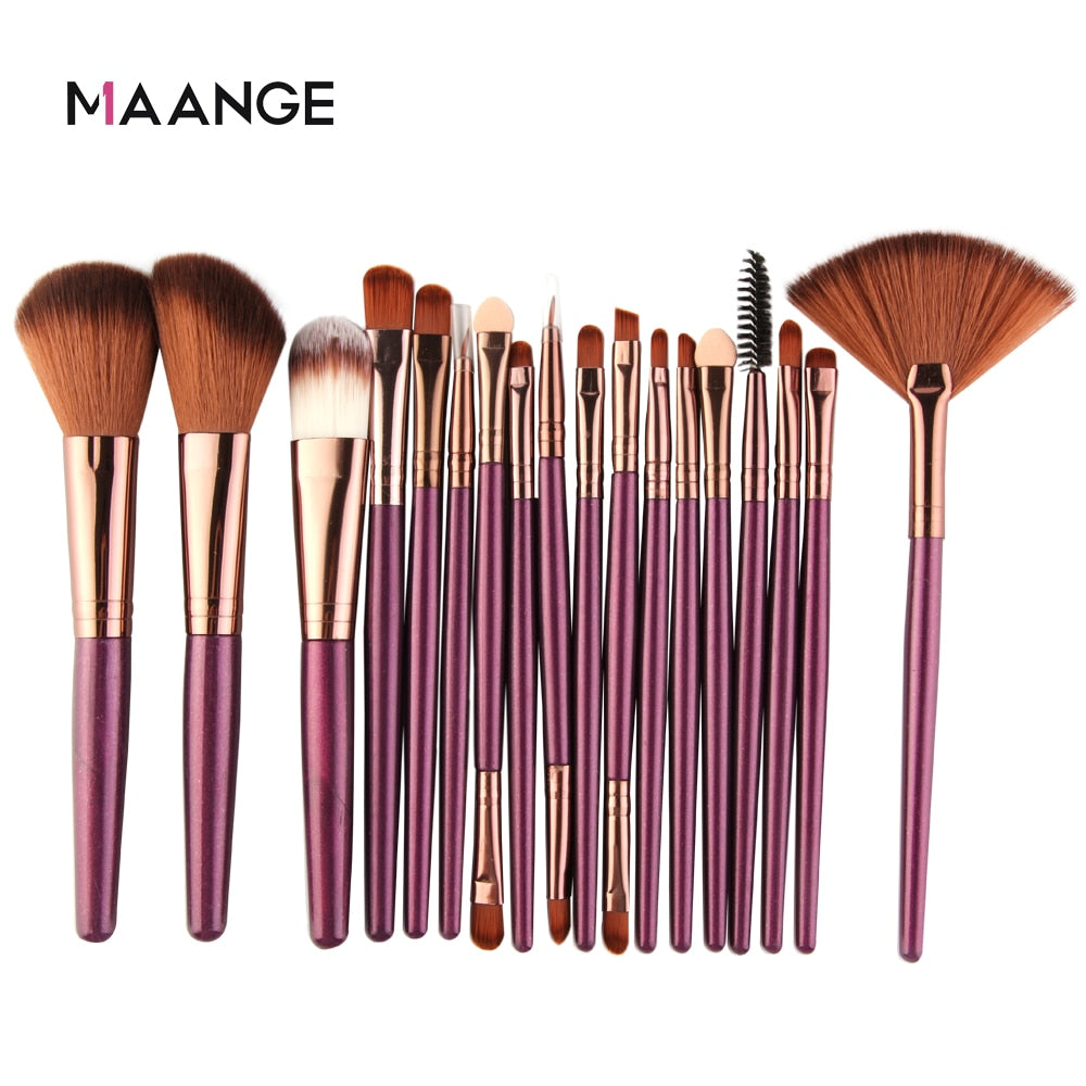 MAANGE Professional 6/15/18Pcs Cosmetic Makeup Brush Foundation Eyeshadow Lip Make Up Eye Brushes Set Kit Pinceaux Maquillage